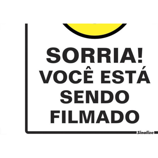 Placa Sinalizacao Poliestireno 15X20 ''Sorria Voce Esta Sendo Filmado'' 220Aj Placa Sinalizacao Poliestireno 15X20 ''Sorria Voce Esta Sendo Filmado'' 220Aj
