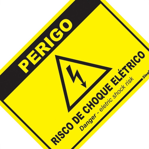 Placa Sinalizacao Poliestireno 15X20 ''Perigo Risco De Choque Eletrico'' 220By Placa Sinalizacao Poliestireno 15X20 ''Perigo Risco De Choque Eletrico'' 220By