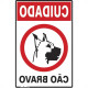Placa Sinalizacao Poliestireno 20X30 ''Cuidado Cao Bravo'' 250Ah Placa Sinalizacao Poliestireno 20X30 ''Cuidado Cao Bravo'' 250Ah