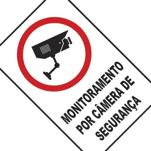 Placa Sinalizacao Poliestireno 20X30 ''Monitoramento Por Camera De Seguranca'' 250Bn Placa Sinalizacao Poliestireno 20X30 ''Monitoramento Por Camera De Seguranca'' 250Bn