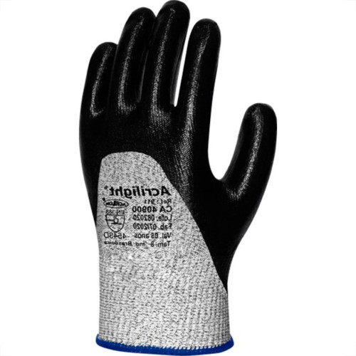 Luva Acrilon Anti-Corte Trico Emborrachada Par Cartela 911Pt Luva Acrilon Anti-Corte Trico Emborrachada Par Cartela 911Pt