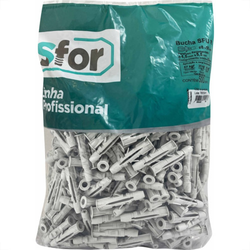 Bucha Fixacao Sforplast 08 Tijolo Baiano Sem Parafuso 500 Pecas Sfu 2093 Bucha Fixacao Sforplast 08 Tijolo Baiano Sem Parafuso 500 Pecas Sfu 2093