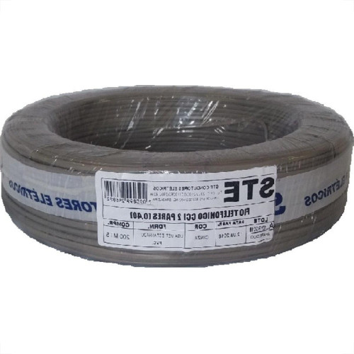 Fio Telefone 2 Par Cci Ste Cinza 200M Pr 673