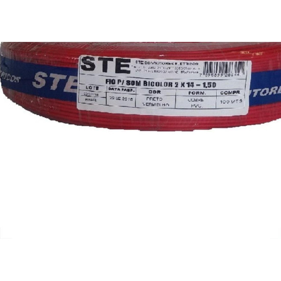 Fio Som Bicolor Ste 1,50Mm 2X14 Pr 709 Fio Som Bicolor Ste 1,50Mm 2X14 Pr 709