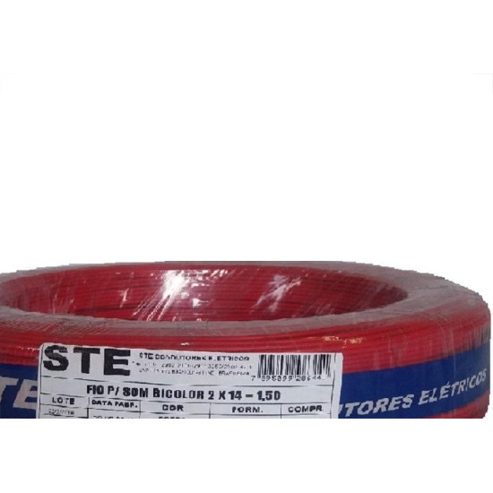 Fio Som Bicolor Ste 1,50Mm 2X14 Pr 709 Fio Som Bicolor Ste 1,50Mm 2X14 Pr 709