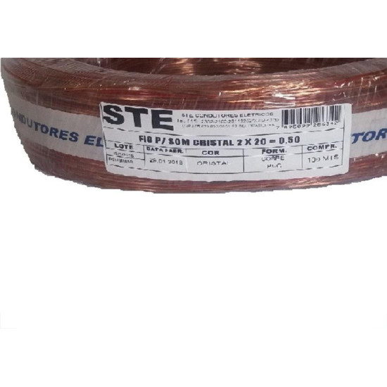 Fio Som Cristal Ste 0,50Mm 2X20 Pr 717 Fio Som Cristal Ste 0,50Mm 2X20 Pr 717