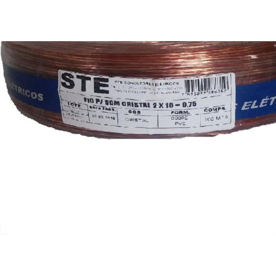Fio Som Cristal Ste 0,75Mm 2X18 Pr 719