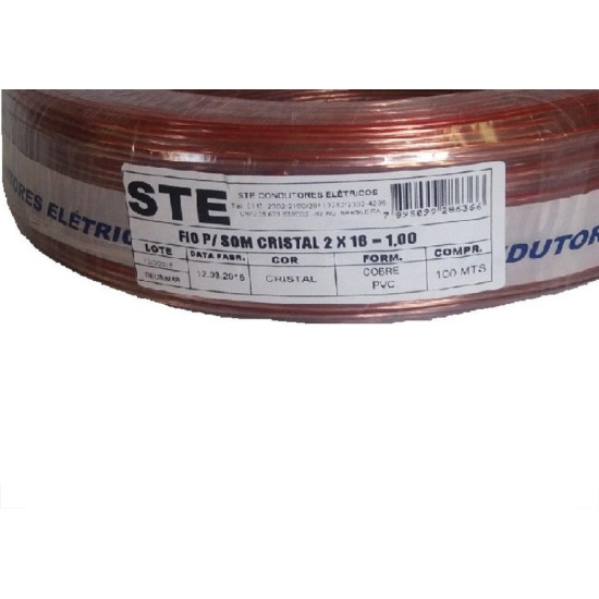 Fio Som Cristal Ste 1,00Mm 2X16 Pr 721 Fio Som Cristal Ste 1,00Mm 2X16 Pr 721