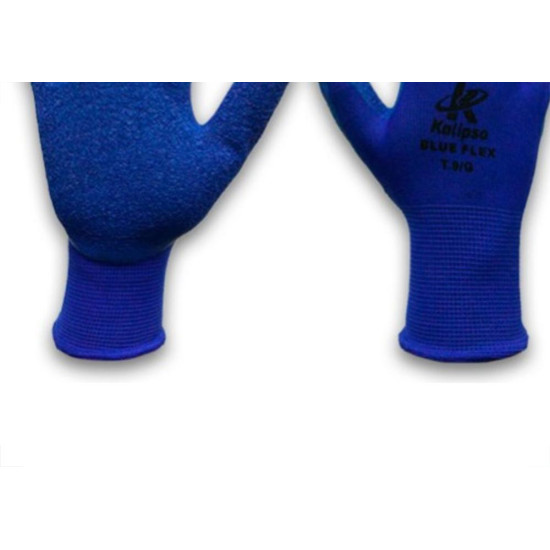 Luva Malha Kalipso Blueflex Emborrachada M Par - Kit C/12 Luva Malha Kalipso Blueflex Emborrachada M Par - Kit C/12