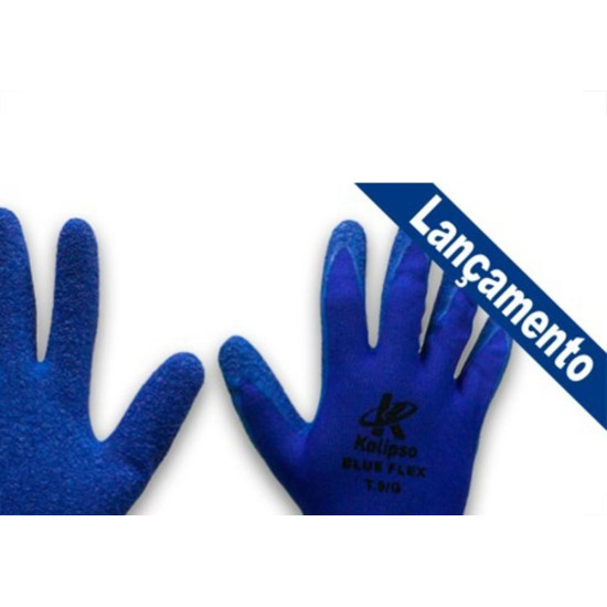 Luva Malha Kalipso Blueflex Emborrachada M Par - Kit C/12 Luva Malha Kalipso Blueflex Emborrachada M Par - Kit C/12
