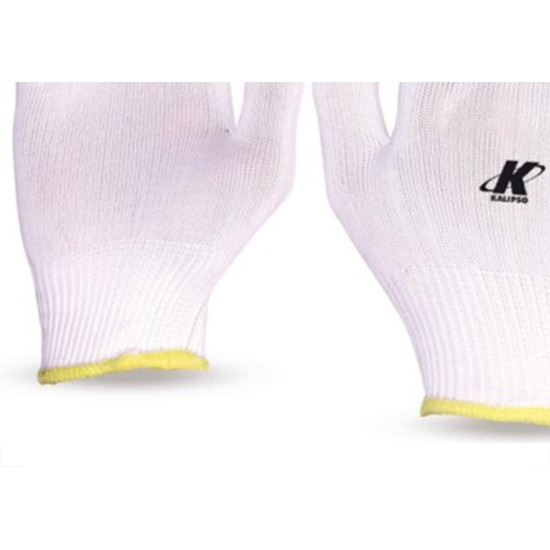 Luva Helanca Kalipso Nylon Branca - Kit C/12 Luva Helanca Kalipso Nylon Branca - Kit C/12