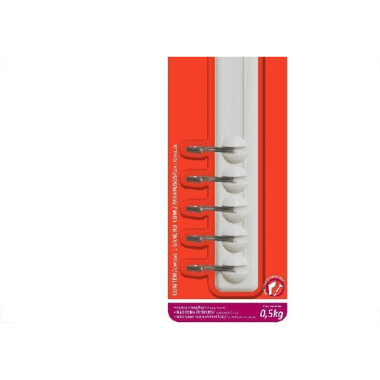 Gancho Adesivo Primafer Branco Plastico/Metal Ajustavel 0,5 1Kg 1 Peca Pr2564