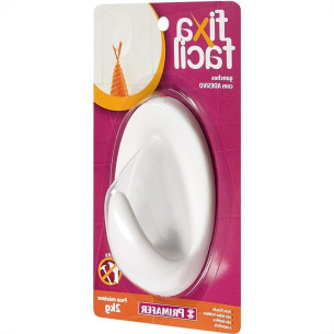 Gancho Adesivo Primafer Branco Plastico 2 1Kg 1 Peca Grande 2505