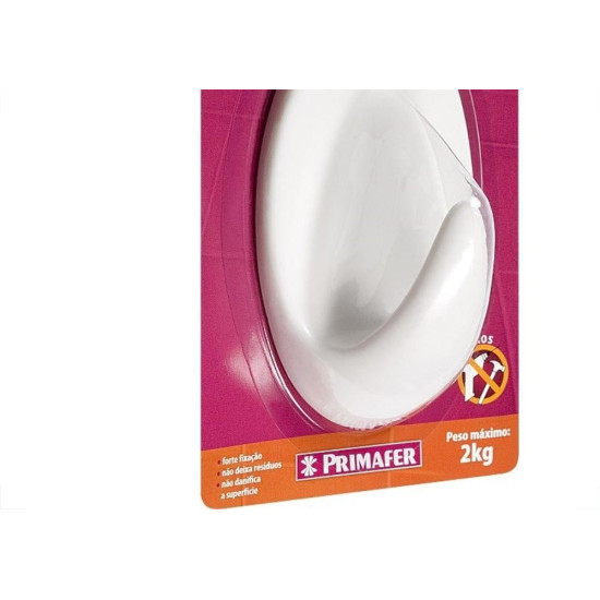 Gancho Adesivo Primafer Branco Plastico 2 1Kg 1 Peca Grande 2505 Gancho Adesivo Primafer Branco Plastico 2 1Kg 1 Peca Grande 2505