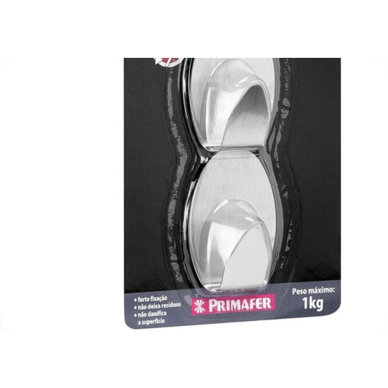 Gancho Adesivo Primafer Branco Inox 1 1Kg 2Pecas Medio Pr2592 Gancho Adesivo Primafer Branco Inox 1 1Kg 2Pecas Medio Pr2592