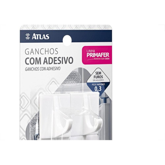 Gancho Adesivo Primafer Branco Plastico 0,3 1Kg 4Pecas Pequeno Pr2508 Gancho Adesivo Primafer Branco Plastico 0,3 1Kg 4Pecas Pequeno Pr2508
