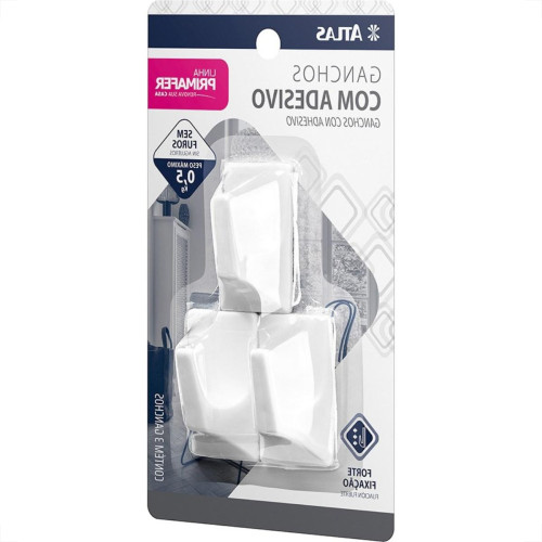 Gancho Adesivo Primafer Branco Plastico 0,5 1Kg 3Pecas Medio Pr2509 Gancho Adesivo Primafer Branco Plastico 0,5 1Kg 3Pecas Medio Pr2509