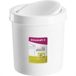 Lixeira Primafer Basculante 4,3L Branca Pr1017-2