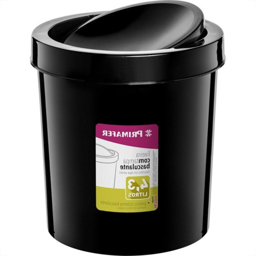Lixeira Primafer Basculante 4,3L Preta Pr1017-8 Lixeira Primafer Basculante 4,3L Preta Pr1017-8