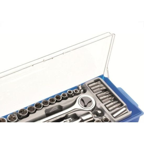 Soquete Excellent Bits Com Catraca Encaixe 1/4 3/8Com 40Pecas 8Zi