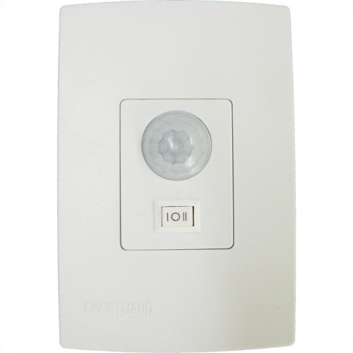 Sensor Qualitronix Parede Embutir Foto 180° Com Chave Branco Qi6M Sensor Qualitronix Parede Embutir Foto 180° Com Chave Branco Qi6M