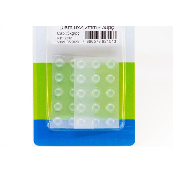 Protetor Adesivo Engedom Redondo 08X2,2Mm 30Pecas 2232