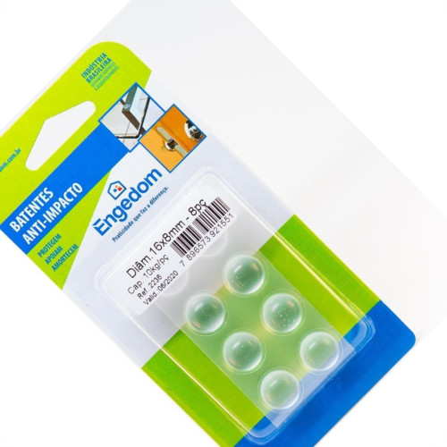 Protetor Adesivo Engedom Redondo 16X8Mm 08Pecas 2236