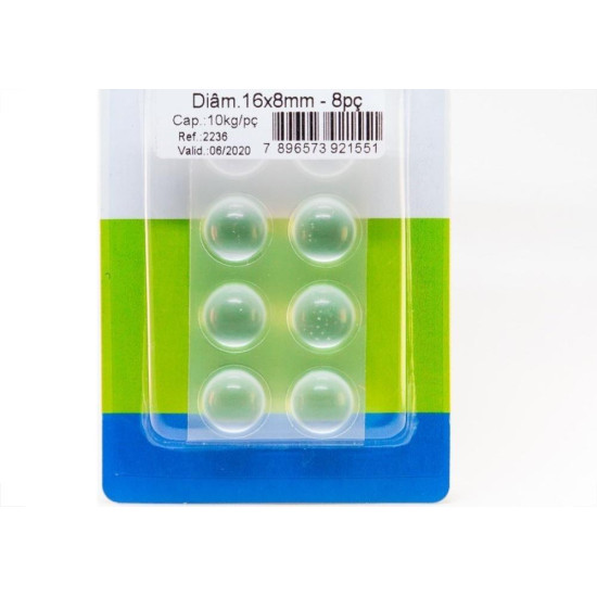 Protetor Adesivo Engedom Redondo 16X8Mm 08Pecas 2236