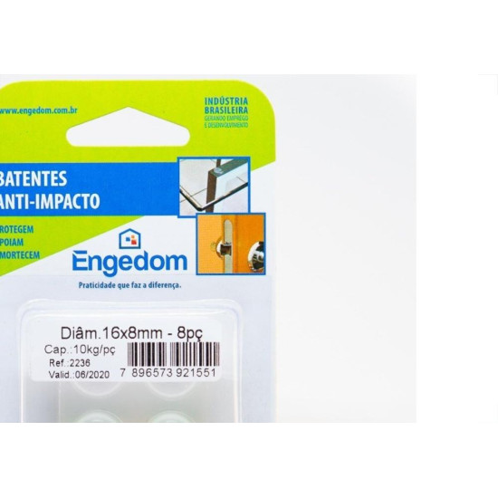 Protetor Adesivo Engedom Redondo 16X8Mm 08Pecas 2236