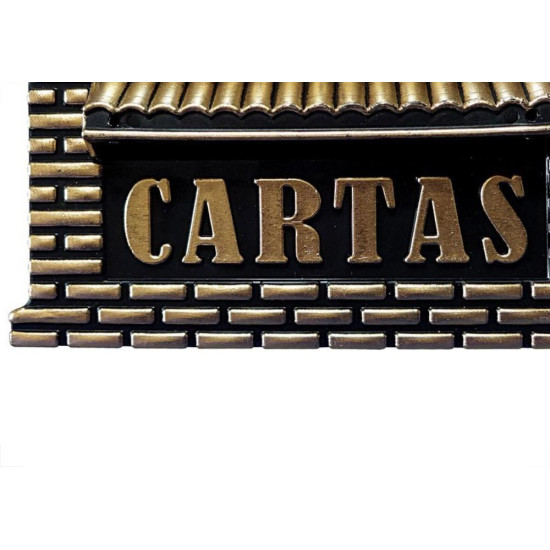 Caixa Carta Real Plastico''Casinha''N04P Ouro Media 65