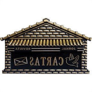 Caixa Carta Real Plastico''Casinha''N08P Preta Grande 537