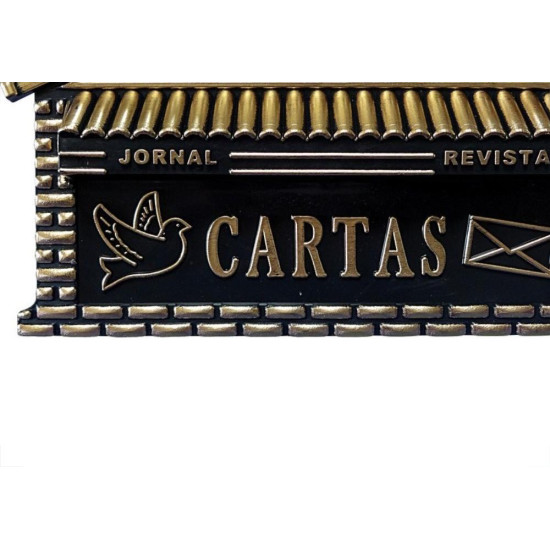 Caixa Carta Real Plastico''Casinha''N08P Preta Grande 537 Caixa Carta Real Plastico''Casinha''N08P Preta Grande 537