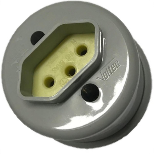 Tomada Externa Voltec 2 Polos +Terra 10A Cinza V418.2 - Kit C/30  Tomada Externa Voltec 2 Polos +Terra 10A Cinza V418.2 - Kit C/30