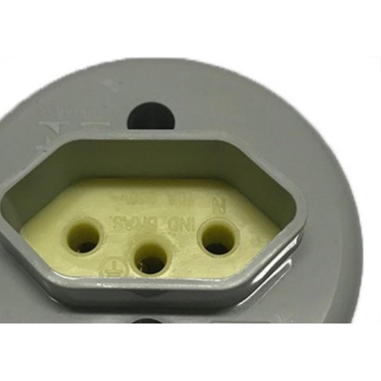 Tomada Externa Voltec 2 Polos +Terra 10A Cinza V418.2 - Kit C/30  Tomada Externa Voltec 2 Polos +Terra 10A Cinza V418.2 - Kit C/30