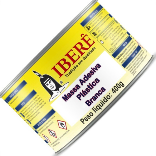 Massa Plastica Ibere 400G Branca Com Catalizador - Kit C/12 Massa Plastica Ibere 400G Branca Com Catalizador - Kit C/12