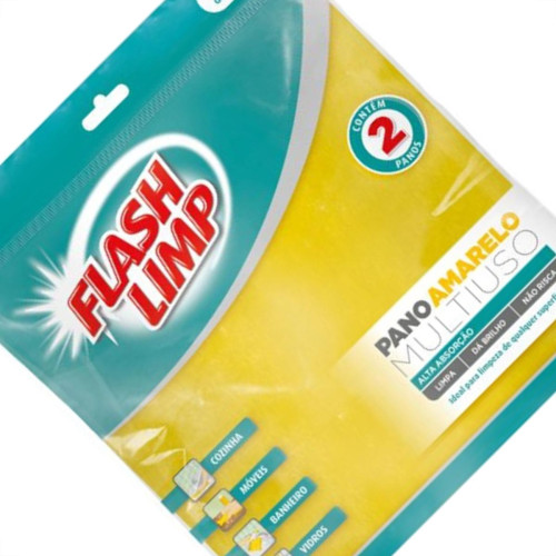 Pano Limpeza Flashlimp Mult Amarelo Com 2Pecas Blister Flp4540 Pano Limpeza Flashlimp Mult Amarelo Com 2Pecas Blister Flp4540
