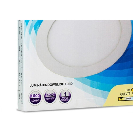 Luminaria Led Plafon Galaxy Embutir Redondo 24W 3000K 29Cm 1859S Luminaria Led Plafon Galaxy Embutir Redondo 24W 3000K 29Cm 1859S