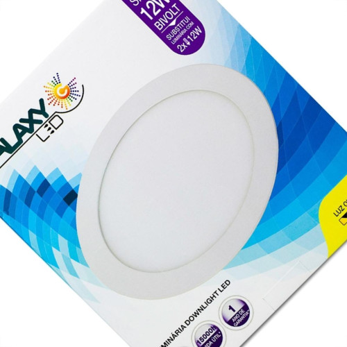 Luminaria Led Plafon Galaxy Embutir Redondo 12w 3000k 16,9cm 1871s