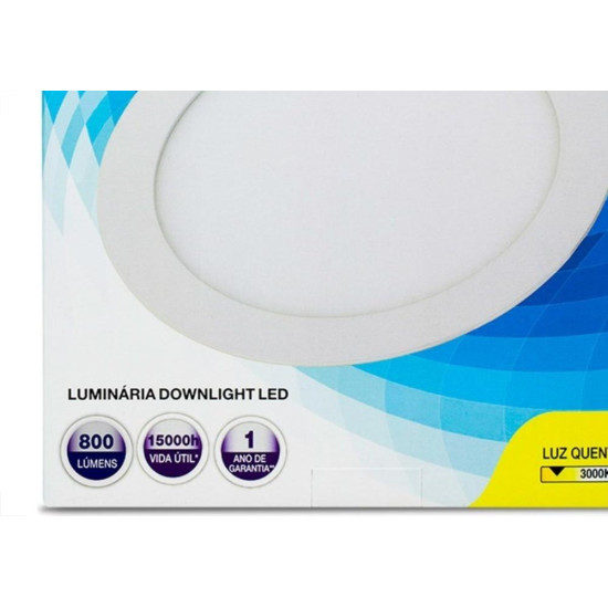 Luminaria Led Plafon Galaxy Embutir Redondo 12w 3000k 16,9cm 1871s