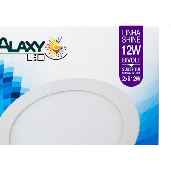 Luminaria Led Plafon Galaxy Embutir Redondo 12w 3000k 16,9cm 1871s
