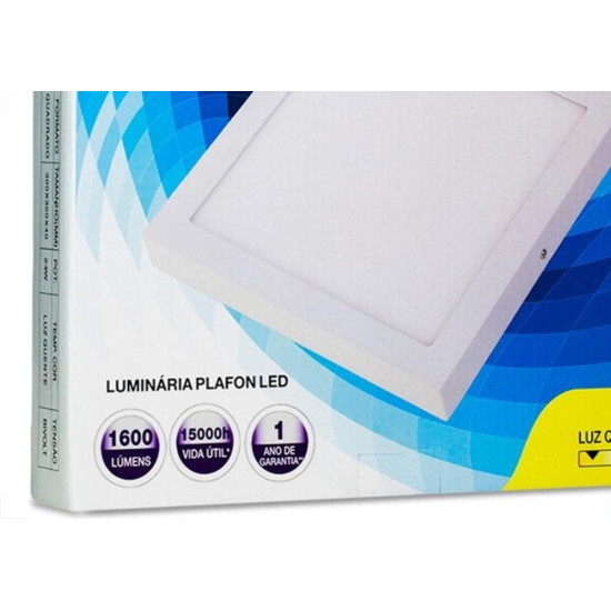 Luminaria Led Plafon Galaxy Externo Quadrado 24w 3000k 27,7cm 2062s Luminaria Led Plafon Galaxy Externo Quadrado 24w 3000k 27,7cm 2062s