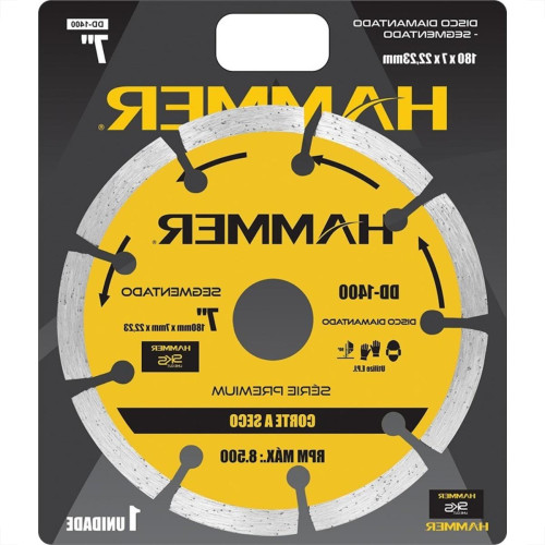 Disco Diamantado Hammer Segmentado 180Mm Seco Gydd1400 Disco Diamantado Hammer Segmentado 180Mm Seco Gydd1400