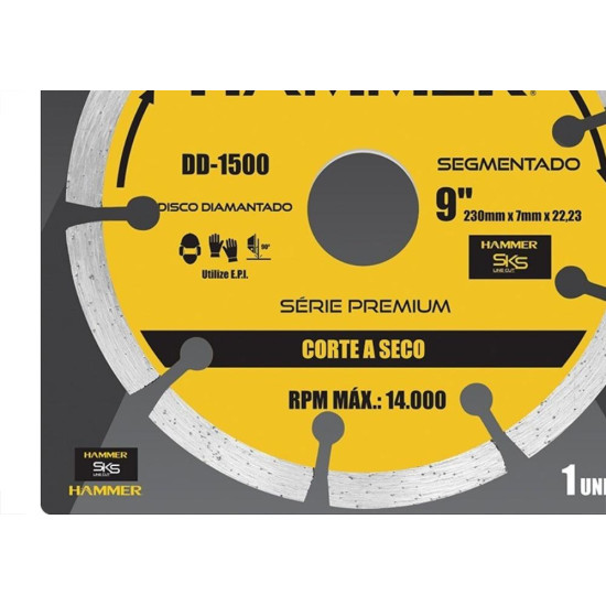Disco Diamantado Hammer Segmentado 230Mm Seco Gydd1500 Disco Diamantado Hammer Segmentado 230Mm Seco Gydd1500