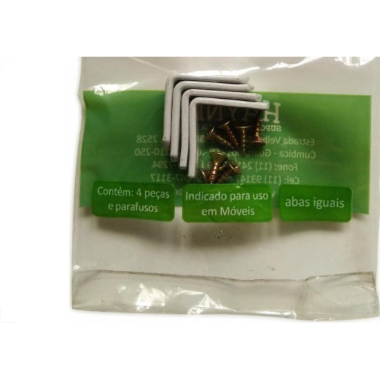 Cantoneira Moveis Hayner Branca 1'' 04Pecas 93652 Cantoneira Moveis Hayner Branca 1'' 04Pecas 93652