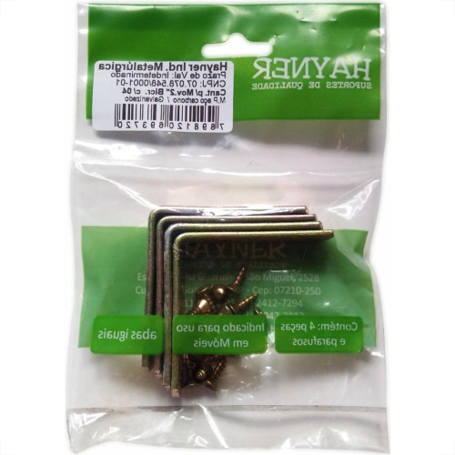 Cantoneira Moveis Hayner Bicromatizada 2'' 04Pecas 93720 Cantoneira Moveis Hayner Bicromatizada 2'' 04Pecas 93720