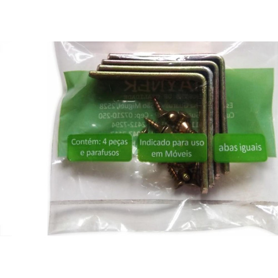Cantoneira Moveis Hayner Bicromatizada 2'' 04Pecas 93720 Cantoneira Moveis Hayner Bicromatizada 2'' 04Pecas 93720