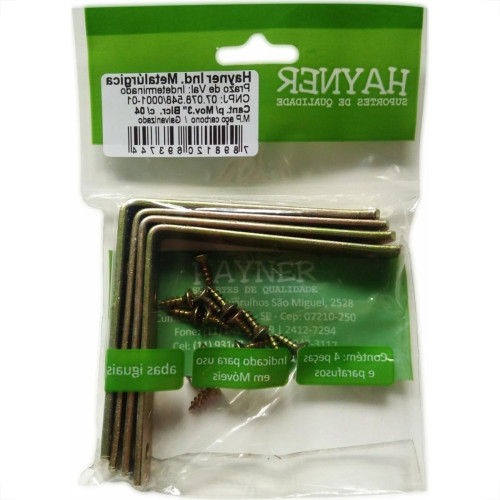 Cantoneira Moveis Hayner Bicromatizada 3'' 04Pecas 93744 Cantoneira Moveis Hayner Bicromatizada 3'' 04Pecas 93744
