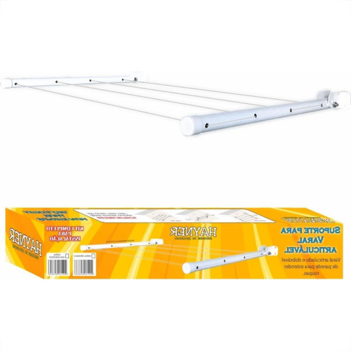 Varal Dobravel Hayner Parede Branco 50Cm 93836 Varal Dobravel Hayner Parede Branco 50Cm 93836