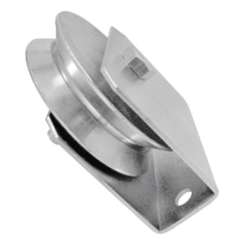 Roldana Zincada ''V'' Detoni Eixo Furado 2.1/2'' Com Suporte - Kit C/2