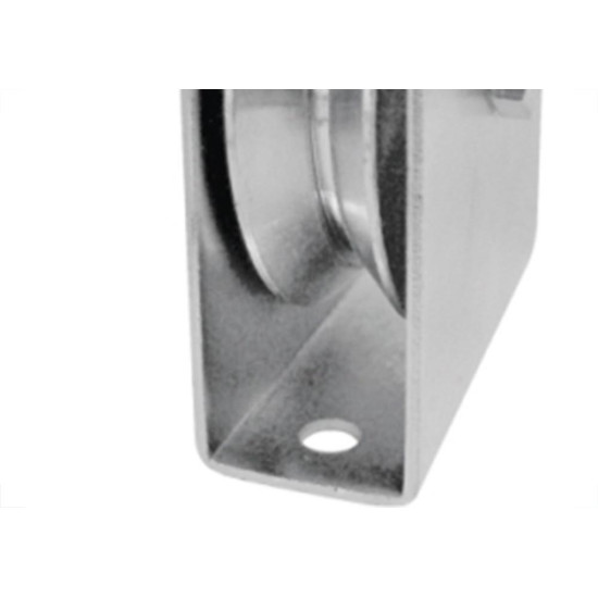 Roldana Zincada ''V'' Detoni Eixo Furado 2.1/2'' Com Suporte - Kit C/2